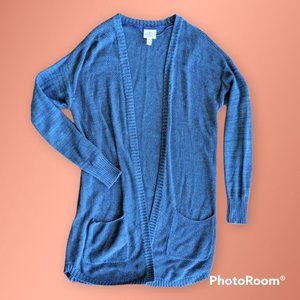 St. John's Bay Long Blue Knit Cardigan